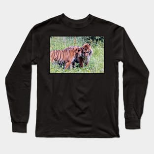 Tigresssnuggling up to male tiger Long Sleeve T-Shirt